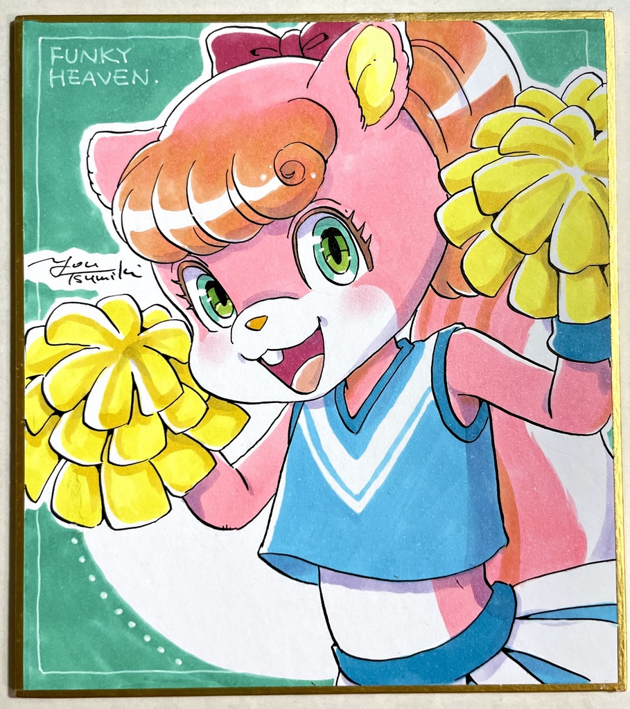 手描き色紙【リス⭐︎チアガール】