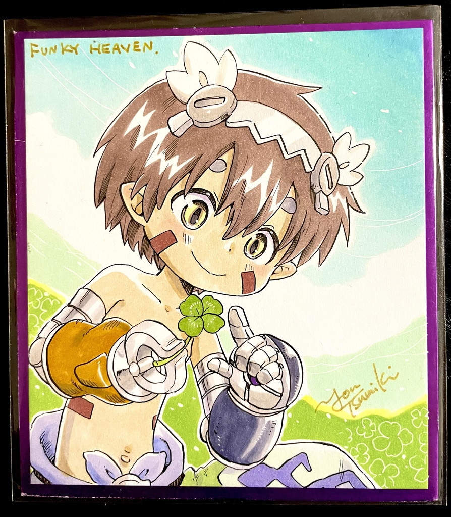 手描き色紙　クローバーレグ