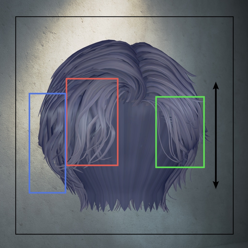 【6アバター対応】WavyUpBangHair【VRChat】