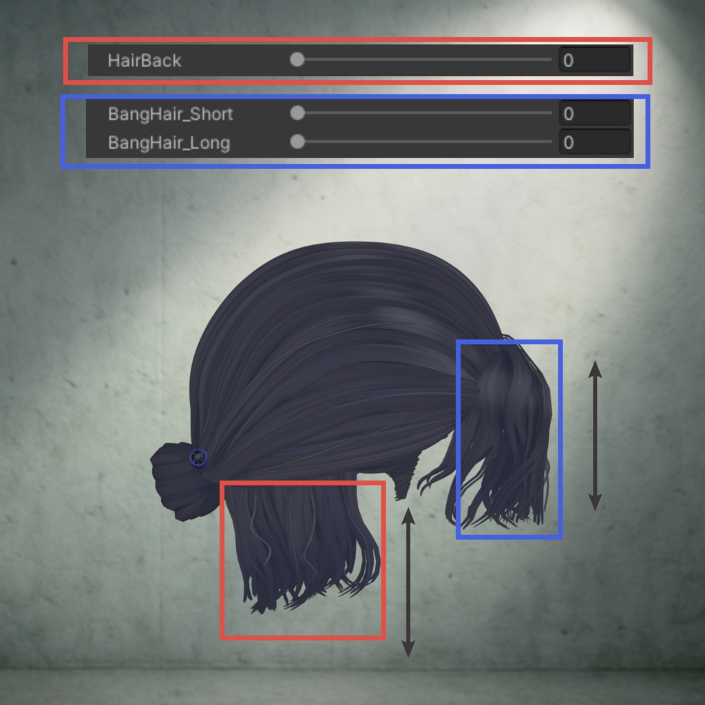 【4アバター対応】WavyHalfUpHair【VRChat】