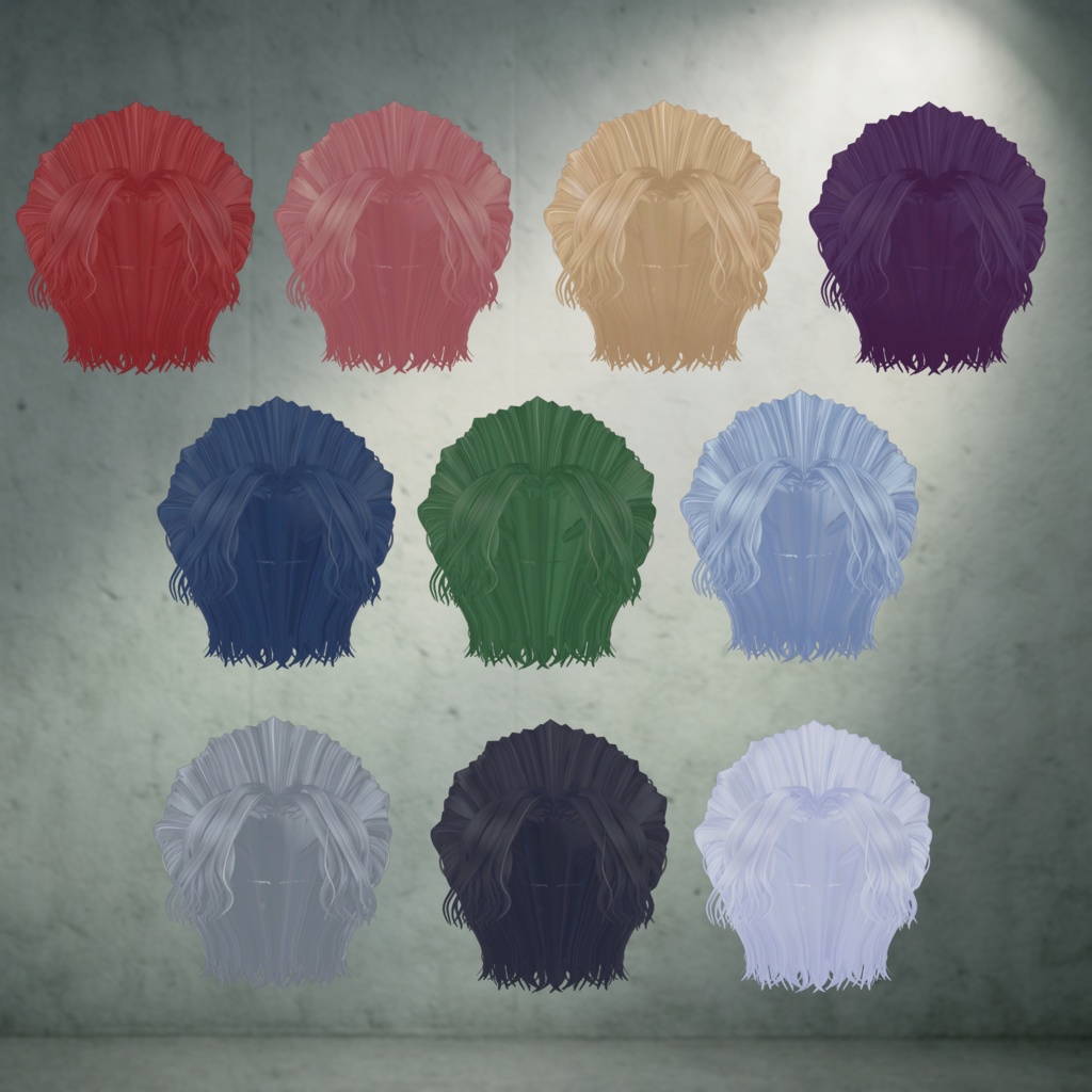 【4アバター対応】WavyHalfUpHair【VRChat】