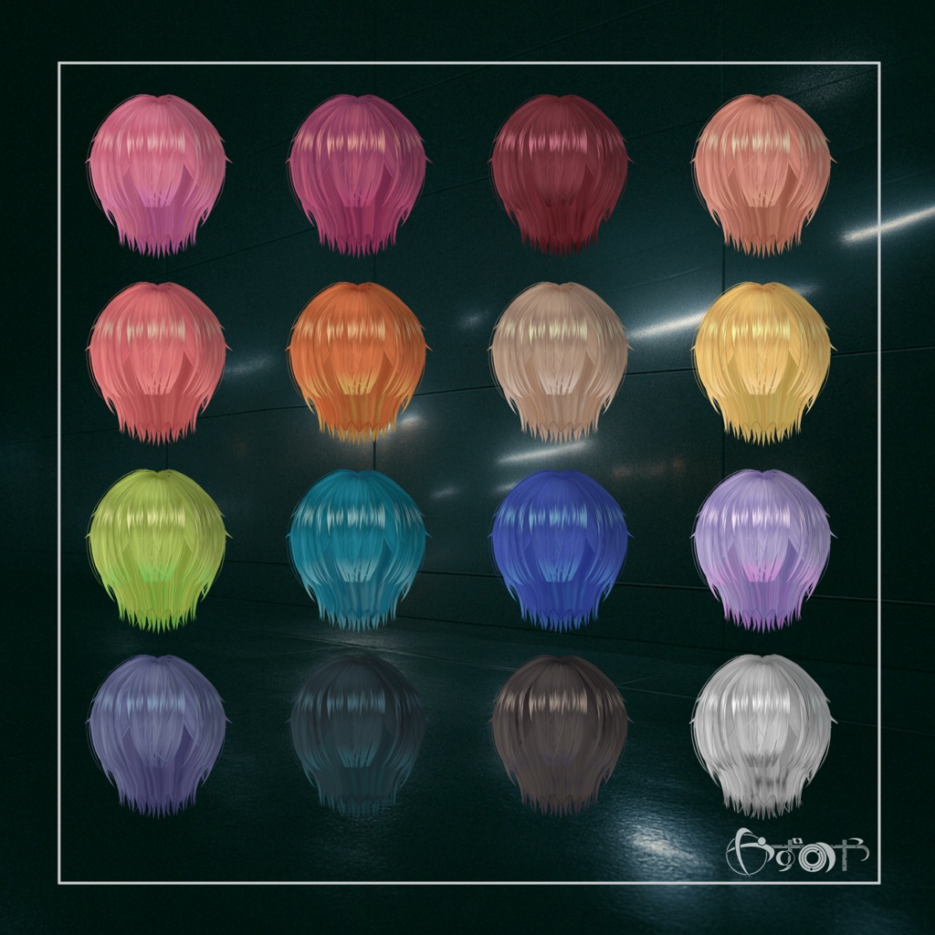 【6アバター対応】Blackout Edge Hair【VRChat】