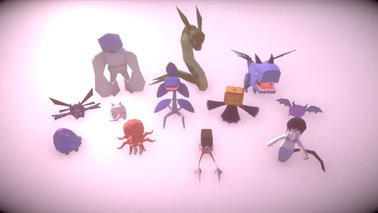 RPGな可愛いモンスター3Dモデルセット - 第2弾【FBX|Unity|アニメーション付き】