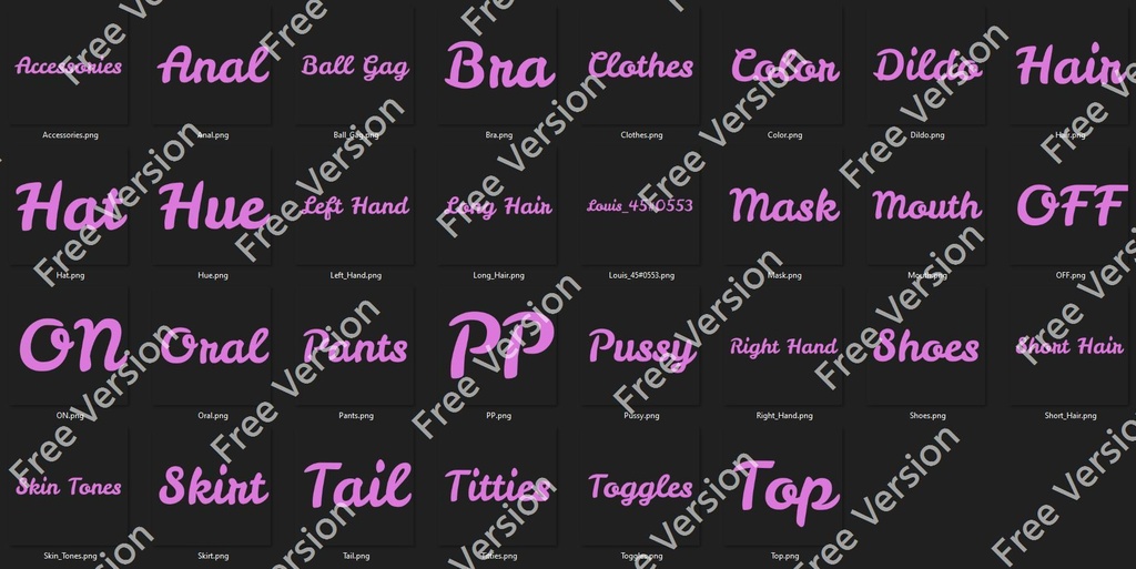 ♡ Louis Text Menu Icons Pack - 244 pieces ♡