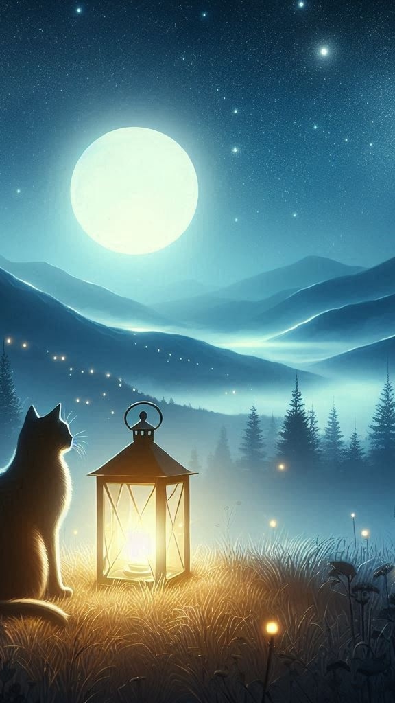 ときどきのやすらぎ - 幻想の森とネコの夢壁紙セット(5枚)