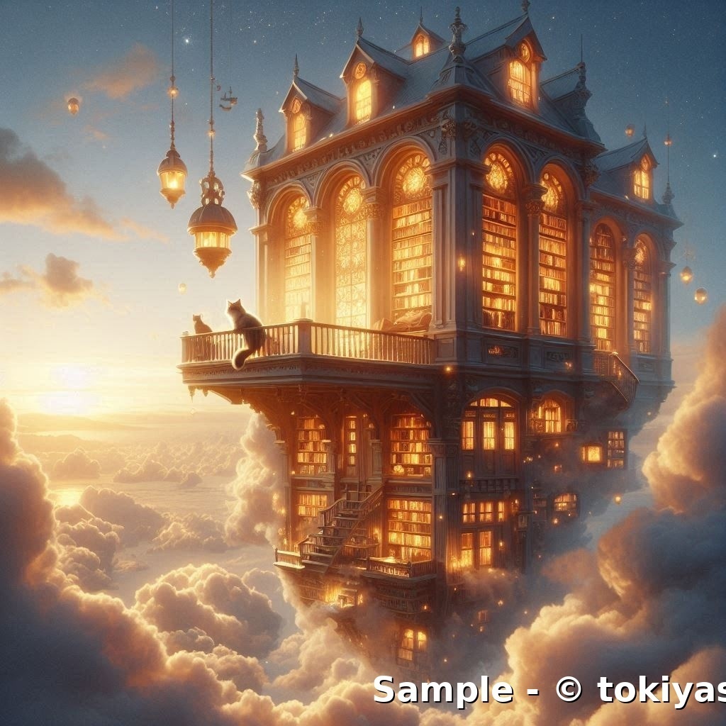 【無料】幻想の森とネコの夢｜スマホ壁紙お試し版（1枚）