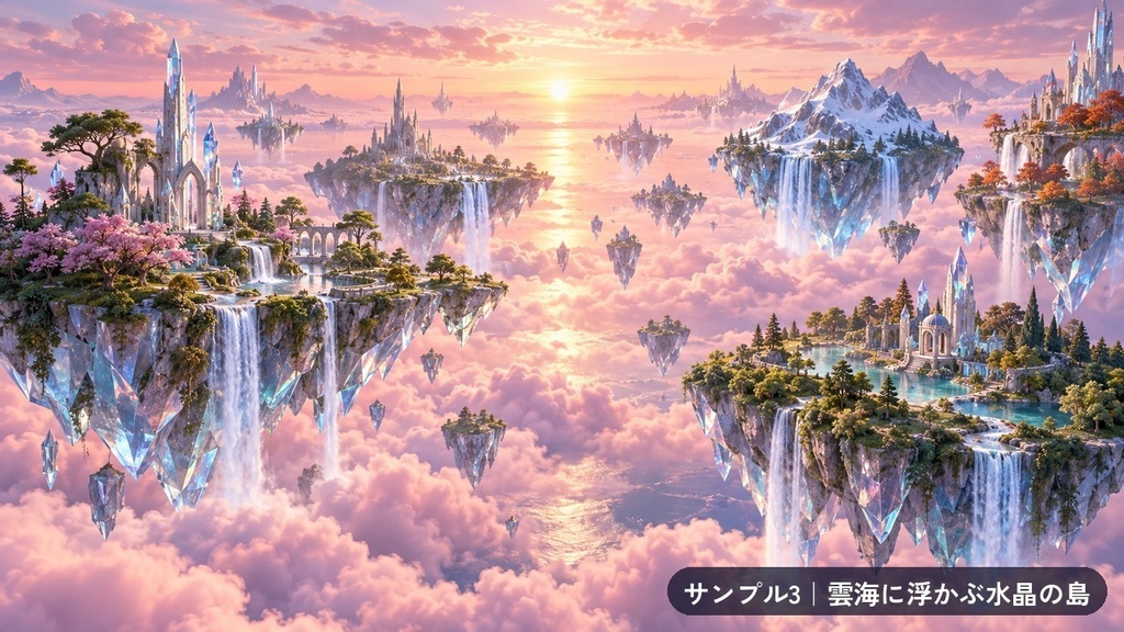 ミラーワールド 背景素材100枚セット|鏡のように映りこむ光と反射のファンタジー背景|無料サンプル5枚あり