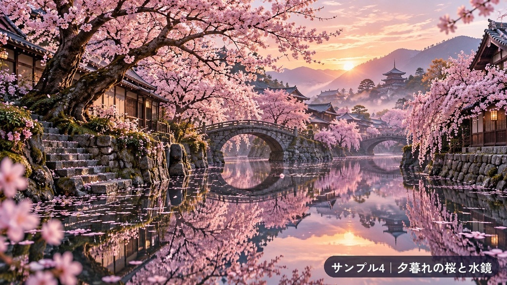 ミラーワールド 背景素材100枚セット|鏡のように映りこむ光と反射のファンタジー背景|無料サンプル5枚あり