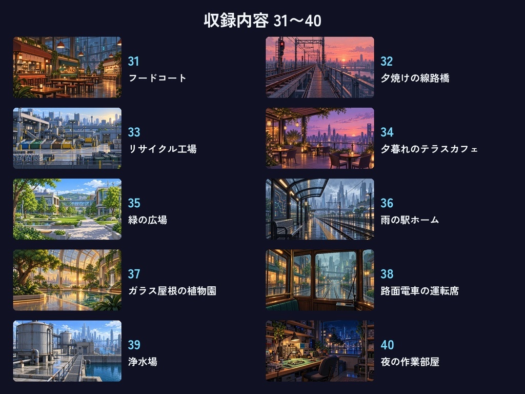 近未来都市の背景50枚|ドット絵・夜の街・駅・屋上・海中トンネル|ゲーム・配信・ノベルゲーム用|無料サンプルあり