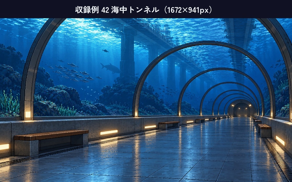 近未来都市の背景50枚|ドット絵・夜の街・駅・屋上・海中トンネル|ゲーム・配信・ノベルゲーム用|無料サンプルあり