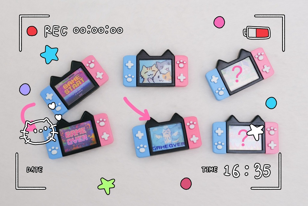 ねこ型の手のひらゲーム機