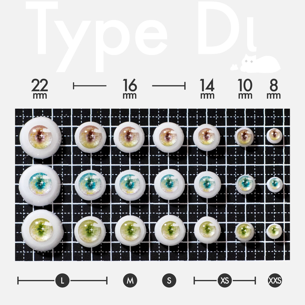 レジンアイType Dι(22・16・14・10・8mm)