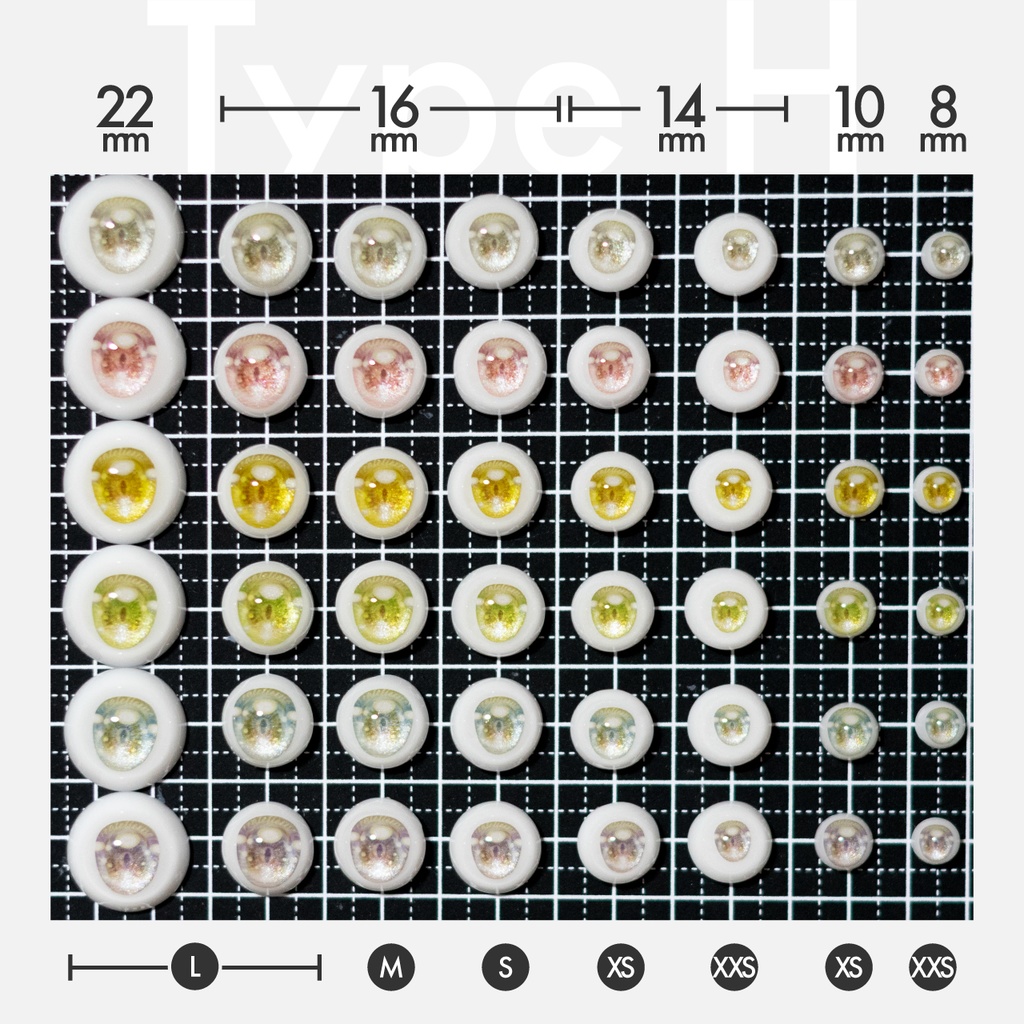 レジンアイType H(22・16・14・10・8mm)
