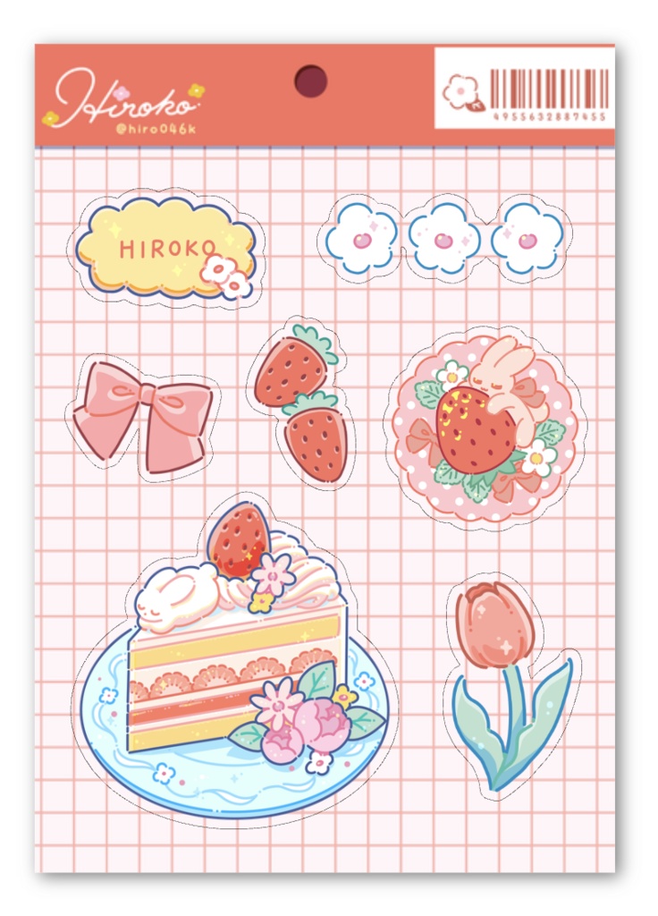 シール　-　いちごショートケーキ