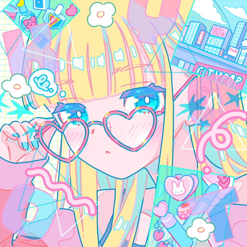 スクエアポストカード  - Heartbeat