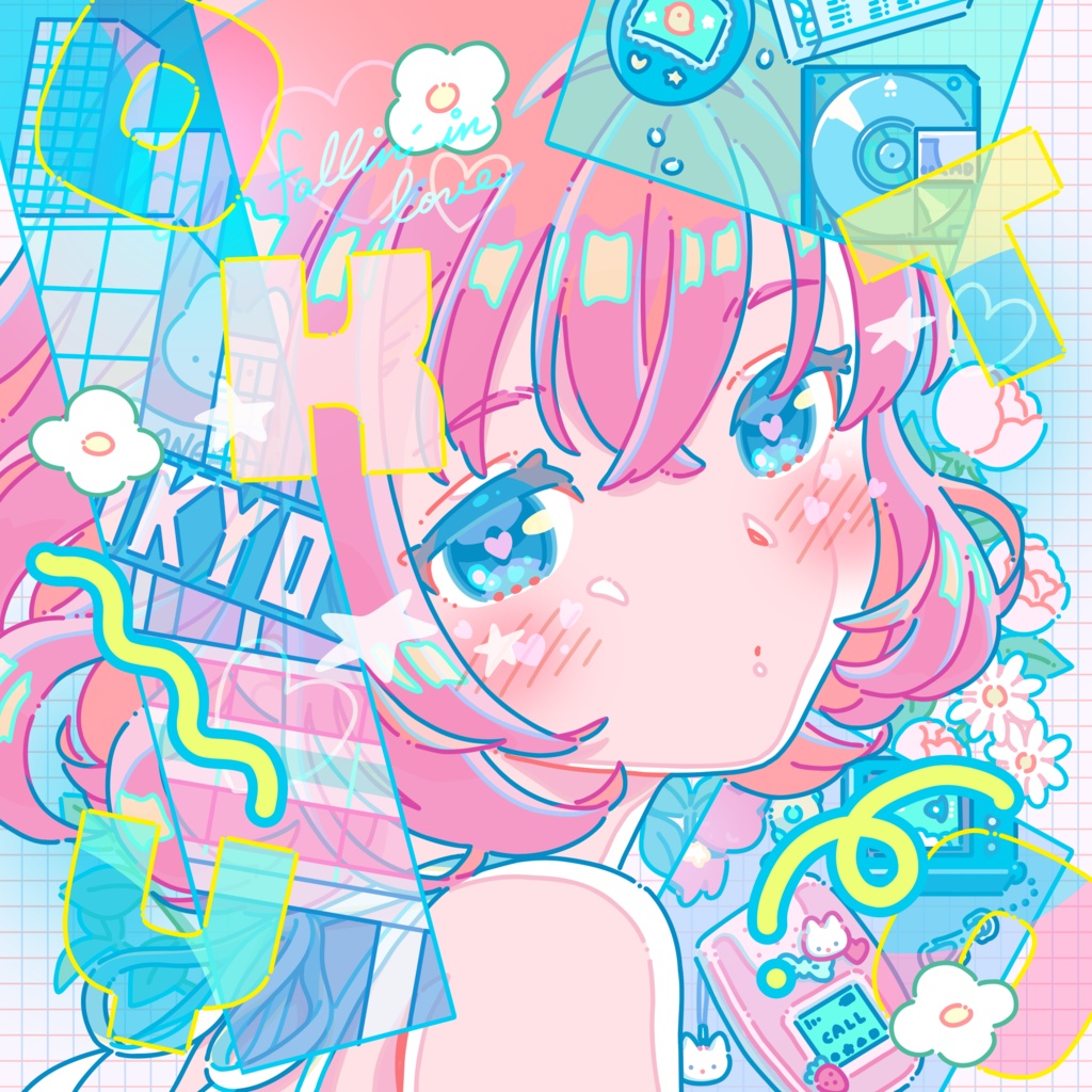 スクエアポストカード  - Love 90s