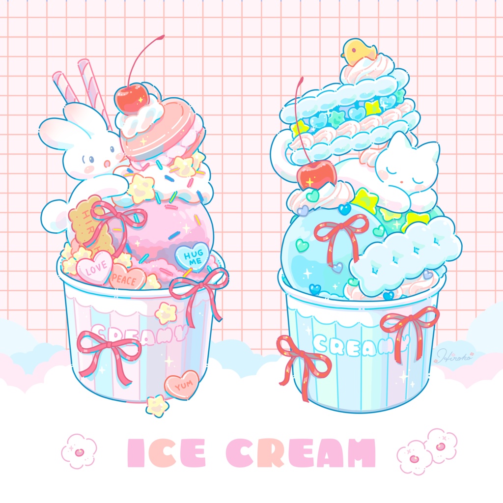 スクエアポストカード  - Ice Cream
