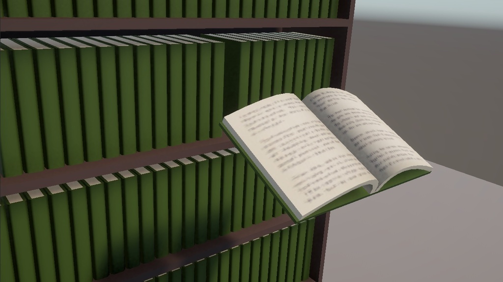 【FBX/Unity】アニメーション付き本棚・本セット（本の開閉、落下）