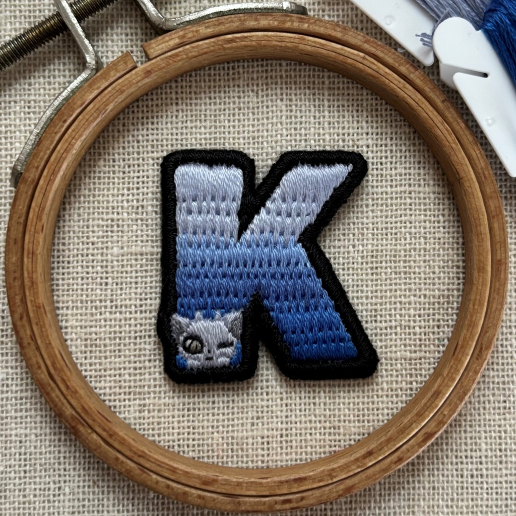 【非公式】ライバーモチーフ刺繍キーホルダー(ver.MECHATU-A)