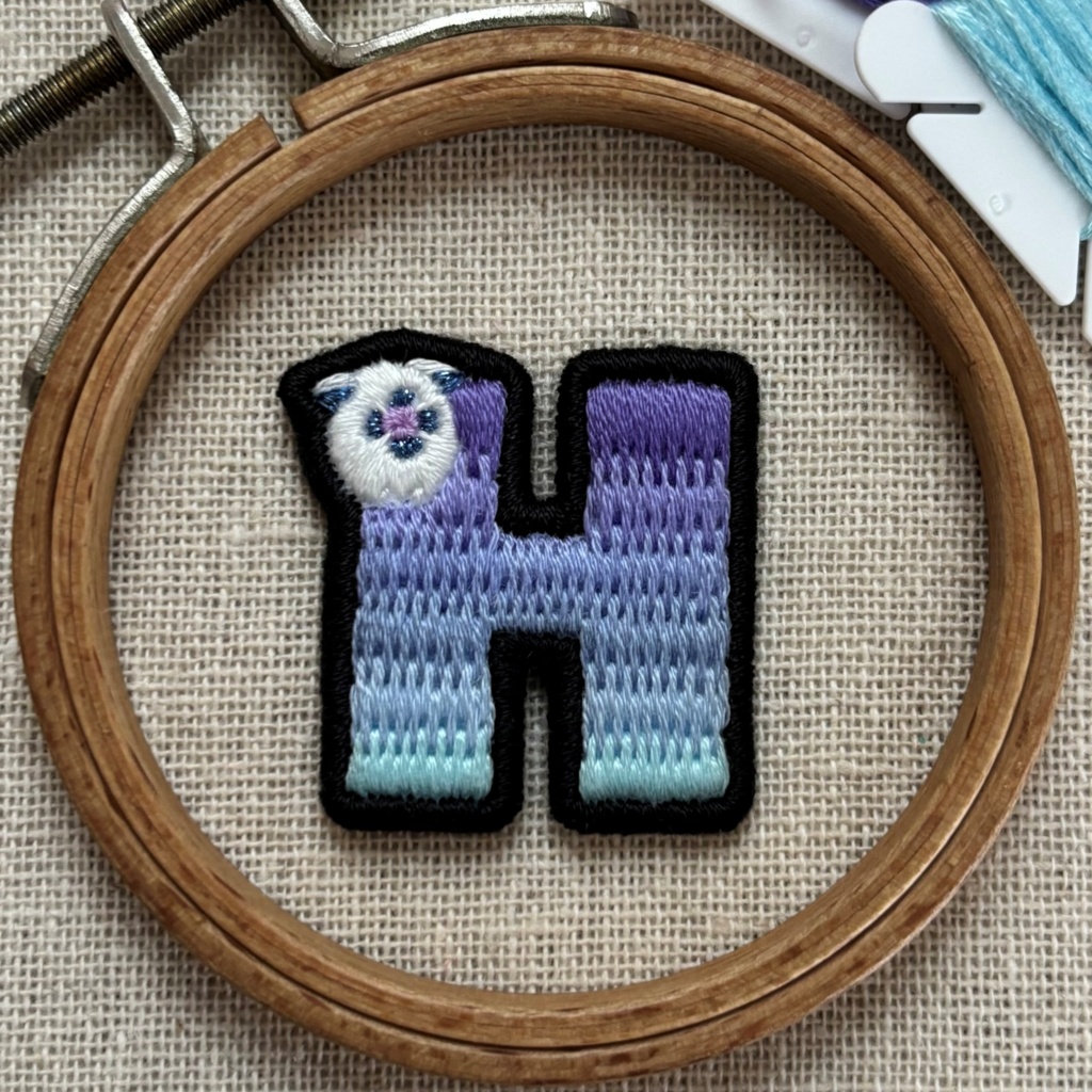 【非公式】ライバーモチーフ刺繍キーホルダー(ver.MECHATU-A)