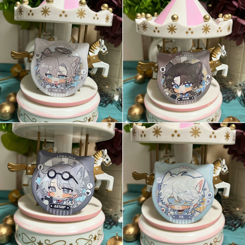 第五人格　IdentityV　猫耳缶バッジ　「囚人」　納棺師　占い師　傭兵