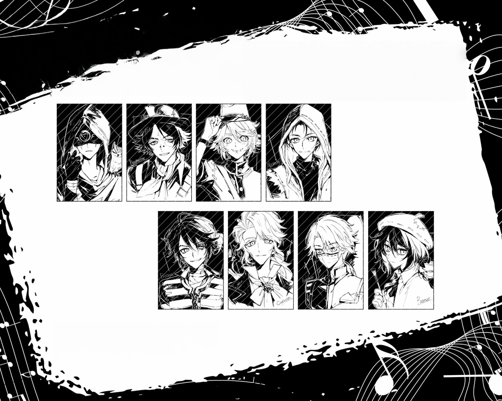 第五人格　IdentityV　黒白色紙　ポストマン　探鉱者　作曲家　画家　納棺師　「囚人」　占い師　傭兵