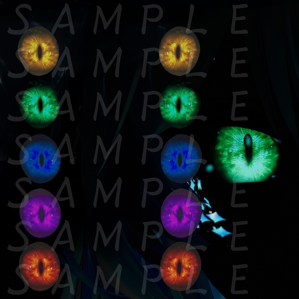 【瑞希 mizuki 専用】ドラゴンアイテクスチャ(試作品) 【5色】+ドラゴンスケイル【合成用+UV】/ eye texture