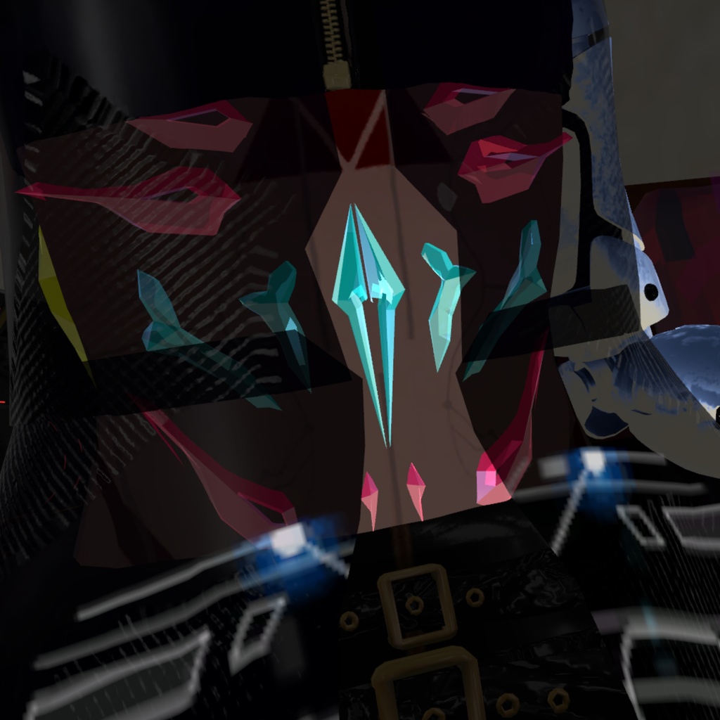 【VRChat想定】MA設定済 Crystal Accessory Chest クリスタル・宝石風アクセサリー 3Dモデル