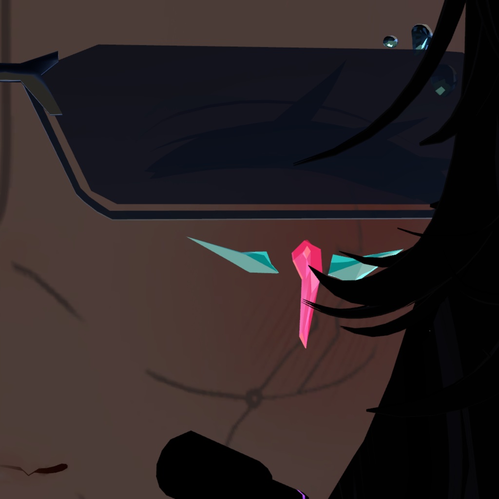 【VRChat想定】MA設定済 Crystal Accessory Chest クリスタル・宝石風アクセサリー 3Dモデル