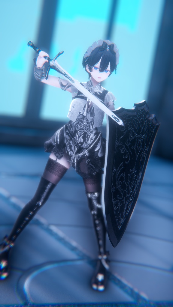 【ギミック付き3Dモデル】LongSword Gimmick【Knight Sword HGSG】 VRChat想定 抜刀・納刀音付き【MA対応】