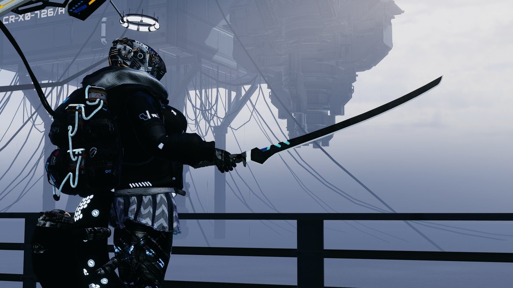 【ギミック付き3Dモデル】サイバーパンクカタナGimmick【クリカラ】 VRChat想定 MA対応