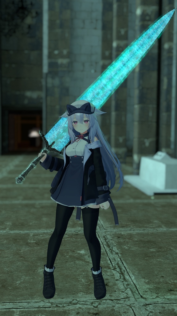 【ギミック付き3Dモデル】GreatSword Gimmick【Ceremonial Blade of the Guiding Moon / 導月の儀剣】Ver.1.03 VRChat想定 抜刀・納刀音付き【MA対応】