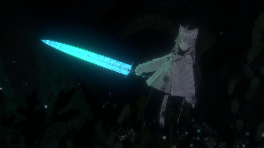 【ギミック付き3Dモデル】GreatSword Gimmick【Ceremonial Blade of the Guiding Moon / 導月の儀剣】Ver.1.01 VRChat想定 抜刀・納刀音付き【MA対応】