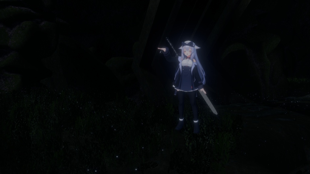 【ギミック付き3Dモデル】GreatSword Gimmick【Ceremonial Blade of the Guiding Moon / 導月の儀剣】Ver.1.00 VRChat想定 抜刀・納刀音付き【MA対応】
