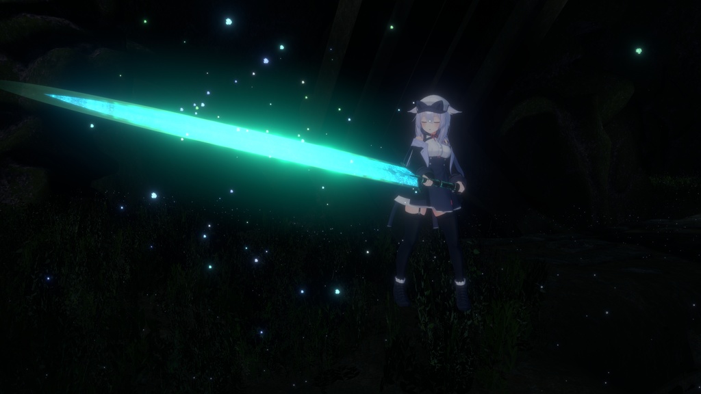 【ギミック付き3Dモデル】GreatSword Gimmick【Ceremonial Blade of the Guiding Moon / 導月の儀剣】Ver.1.00 VRChat想定 抜刀・納刀音付き【MA対応】
