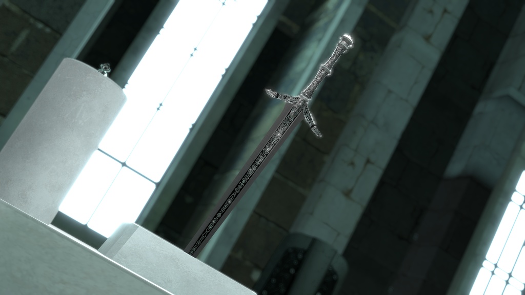 【ギミック付き3Dモデル】GreatSword Gimmick【Ceremonial Blade of the Guiding Moon / 導月の儀剣】Ver.1.03 VRChat想定 抜刀・納刀音付き【MA対応】