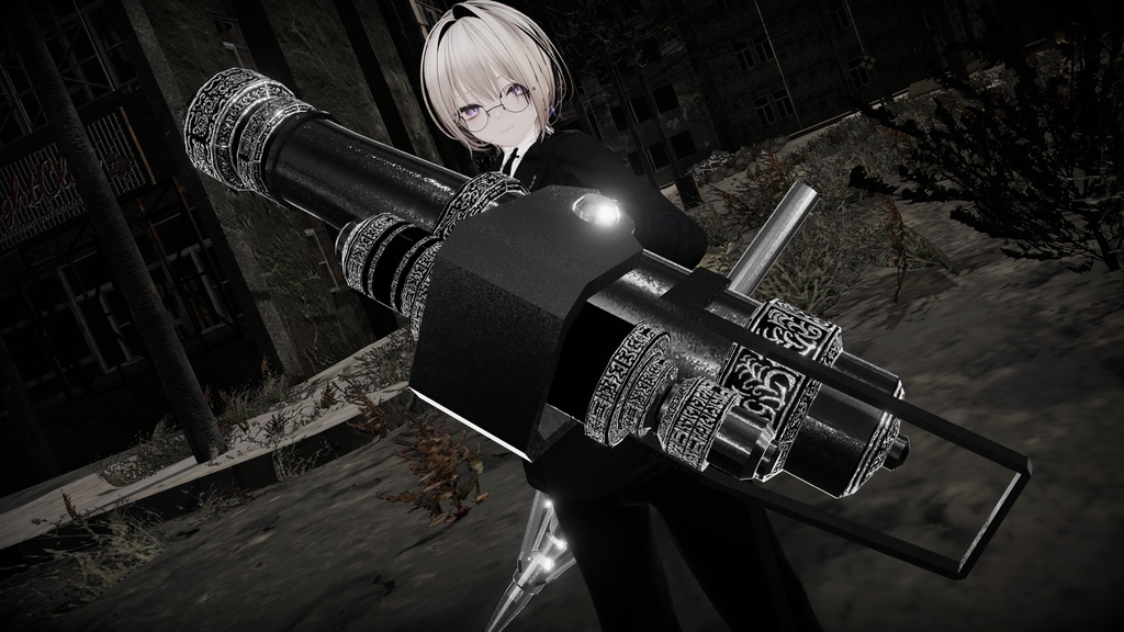 【ギミック付き3Dモデル】Harpoon Pile Cannon Gimmick【Pile Cannon/杭打砲】Ver.1.00 VRChat想定 装填・発射音付き【MA対応】