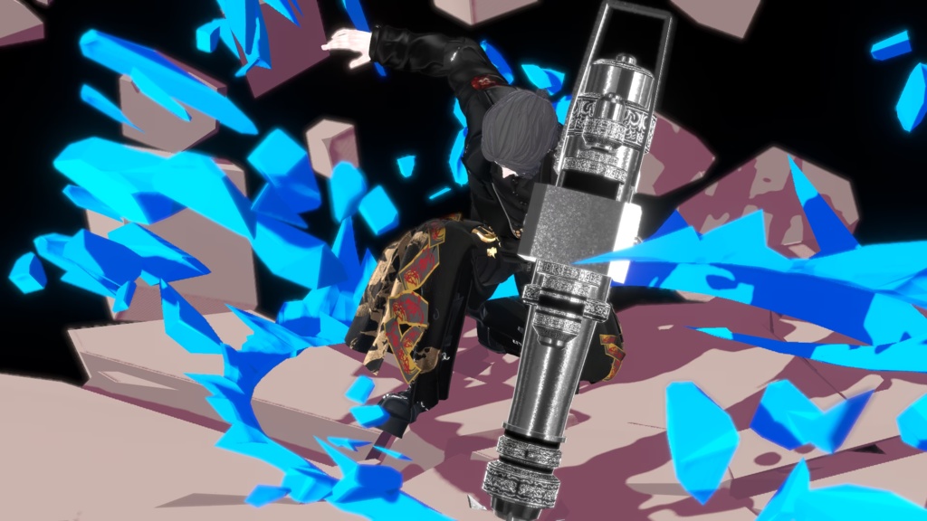 【ギミック付き3Dモデル】Harpoon Pile Cannon Gimmick【Pile Cannon/杭打砲】Ver.1.00 VRChat想定 装填・発射音付き【MA対応】