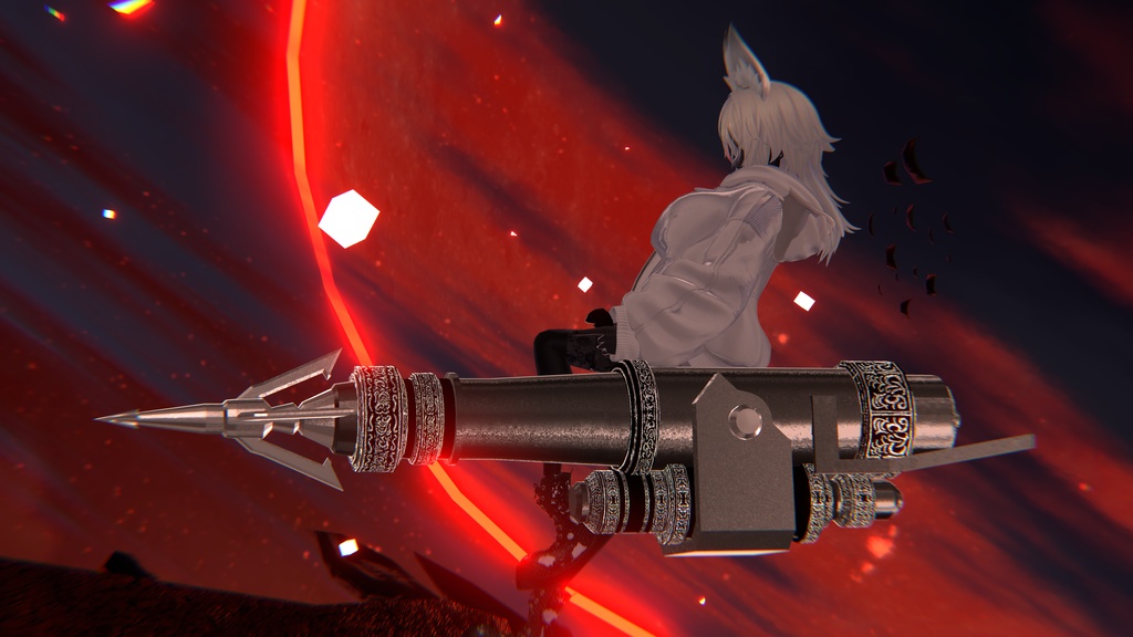 【ギミック付き3Dモデル】Harpoon Pile Cannon Gimmick【Pile Cannon/杭打砲】Ver.1.00 VRChat想定 装填・発射音付き【MA対応】