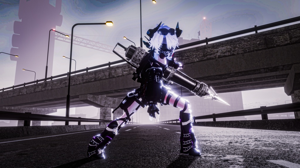 【ギミック付き3Dモデル】Harpoon Pile Cannon Gimmick【Pile Cannon/杭打砲】Ver.1.00 VRChat想定 装填・発射音付き【MA対応】