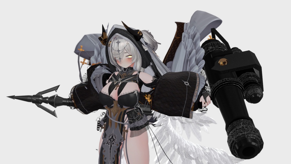 【ギミック付き3Dモデル】Harpoon Pile Cannon Gimmick【Pile Cannon/杭打砲】Ver.1.00 VRChat想定 装填・発射音付き【MA対応】