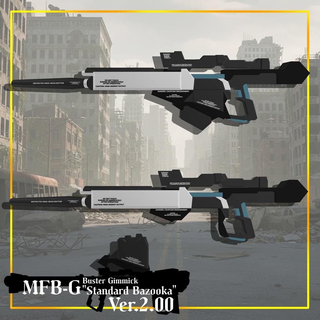 【ギミック付き3Dモデル】Buster Gimmick【MFB-G "Standard Bazooka"】Ver.2.00 VRChat想定 装填・発射音付き【MA対応】