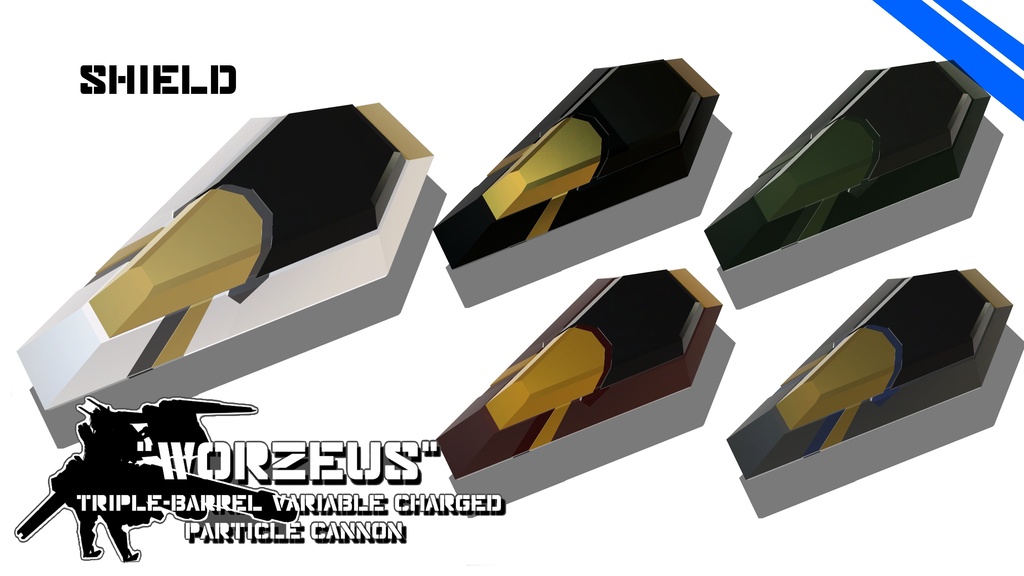 【ギミック付き3Dモデル】三連式可変荷電粒子砲Gimmick【Worzeus】Ver.1.00 VRChat想定 効果音付き【MA対応】