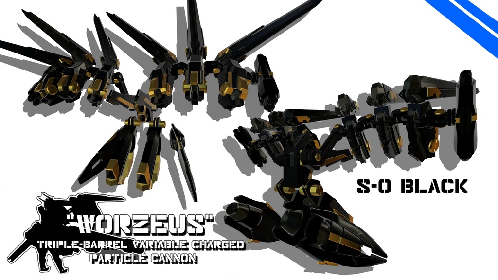【ギミック付き3Dモデル】三連式可変荷電粒子砲Gimmick【Worzeus】Ver.1.00 VRChat想定 効果音付き【MA対応】