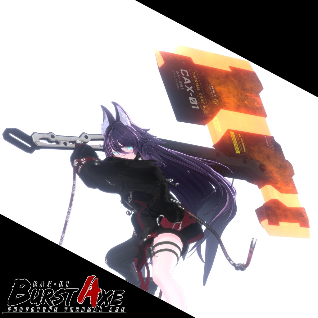 【ギミック付き3Dモデル】巨大斧Gimmick【試製熱斬斧 CAX-01 BurstAxe】Ver.1.00 VRChat想定 効果音付き【MA対応】