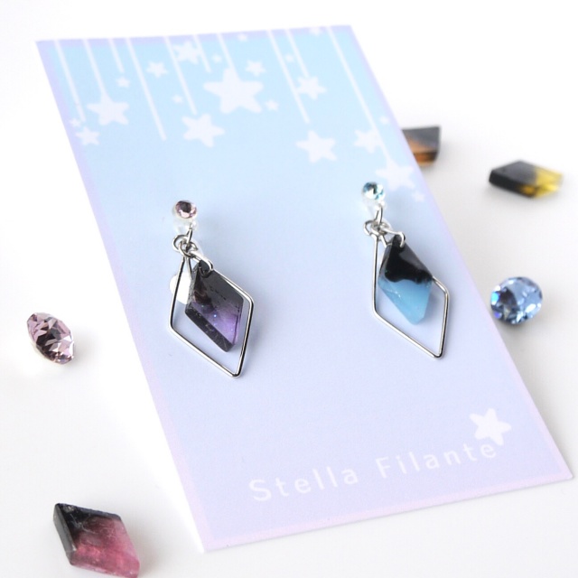 【推し色シリーズ】ダイヤ2連イヤリング・ピアス