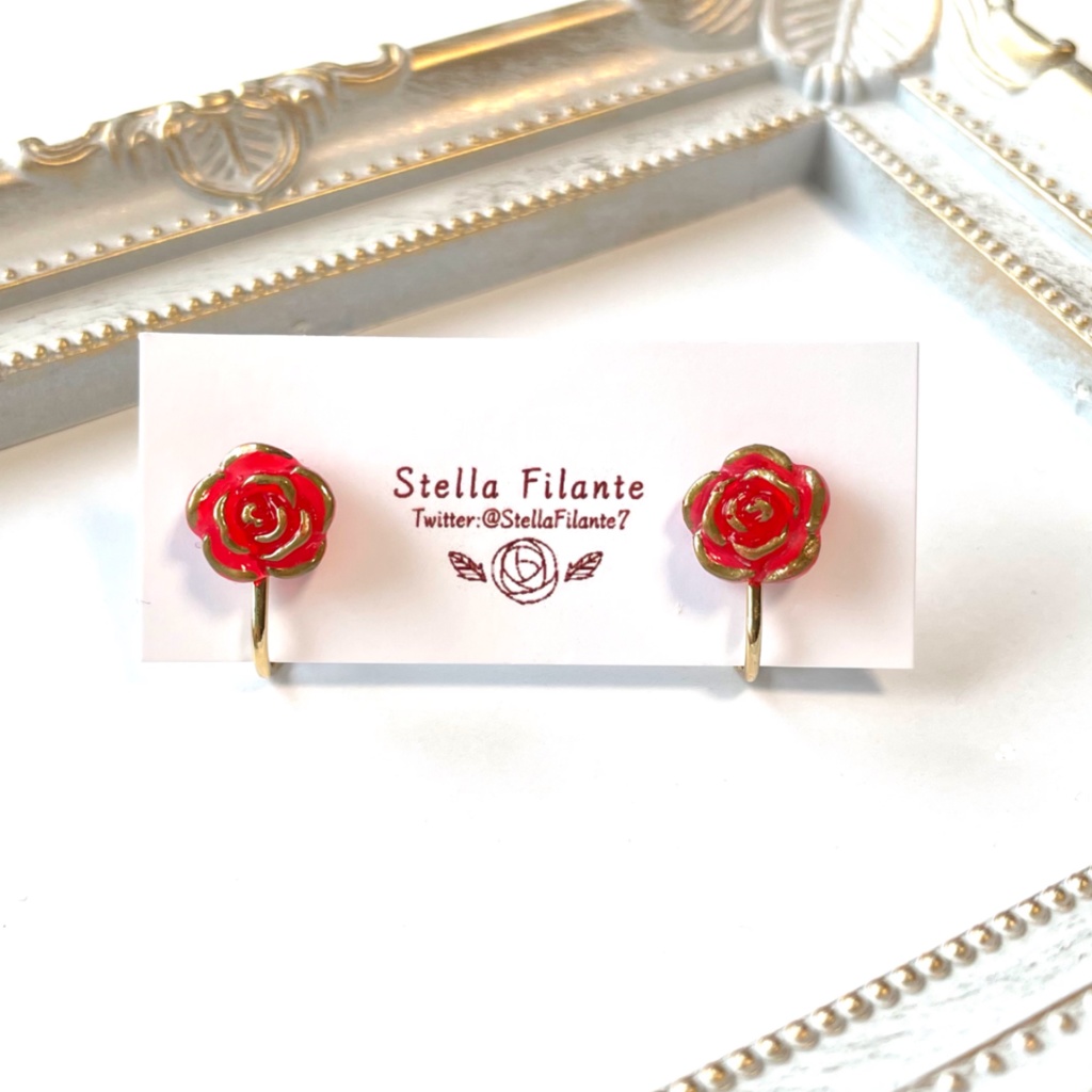 【推し色シリーズ】バラのスタッドピアス