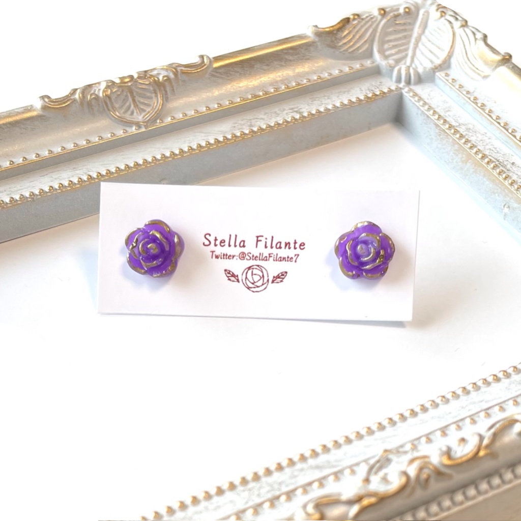 【推し色シリーズ】バラのスタッドピアス