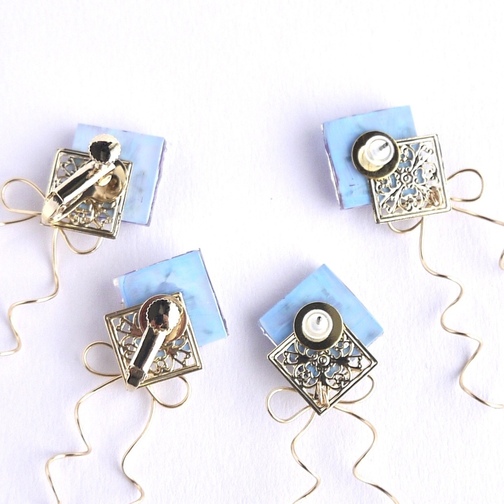 【推し色シリーズ】ブーケとロングリボンのイヤリング・ピアス