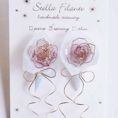 【推し色シリーズ】Rose Bouquet earrings